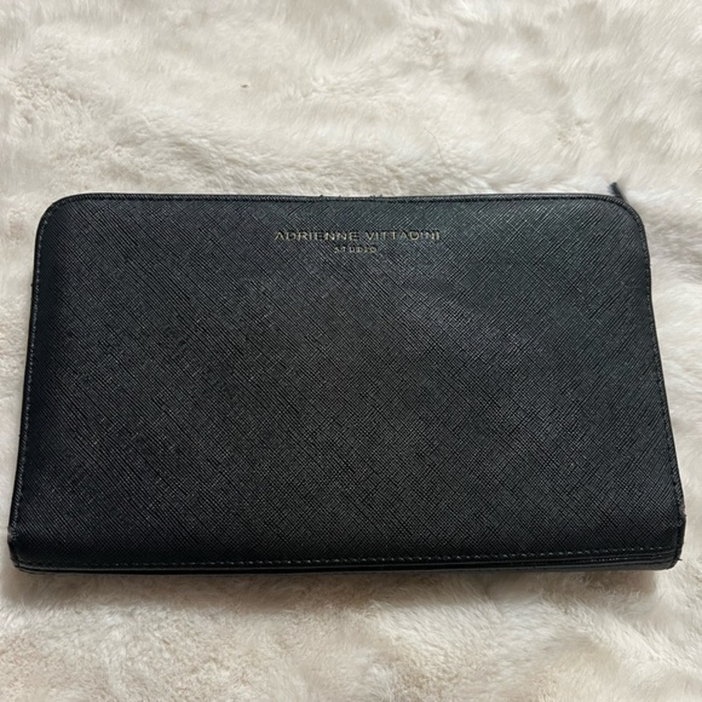 Adrienne Vittadini wallet/ wristlet black leather